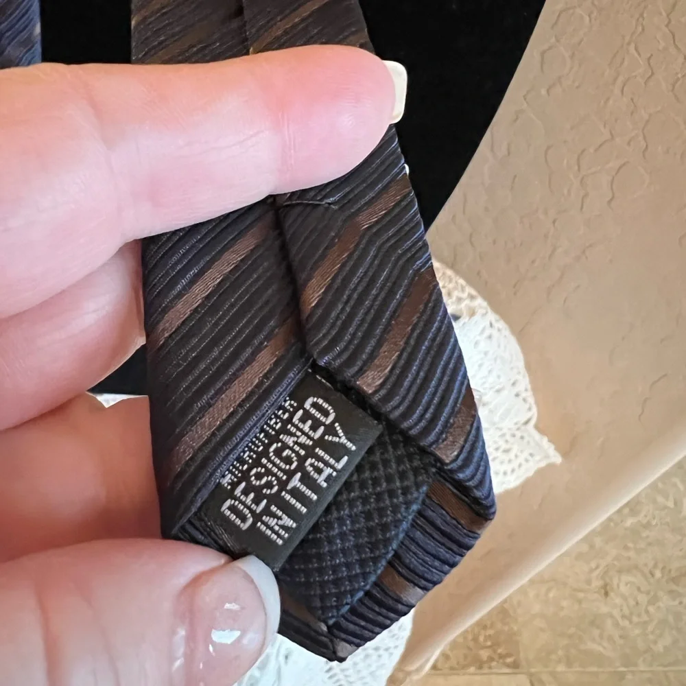 Angelo Rossi Men's Necktie Striped Hand Made.